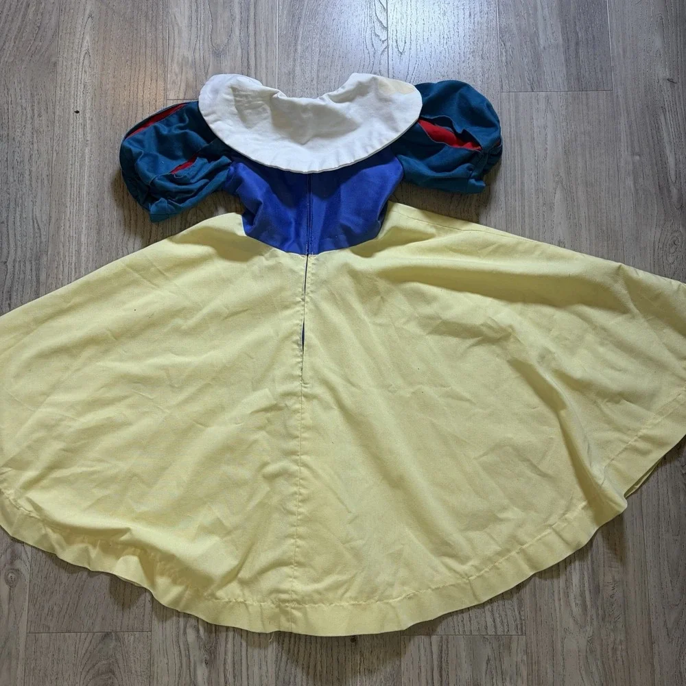 Vintage Handmade Disney Snow White Costume Child Size 5/6 Yellow Blue Dress Zip